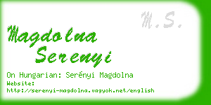 magdolna serenyi business card